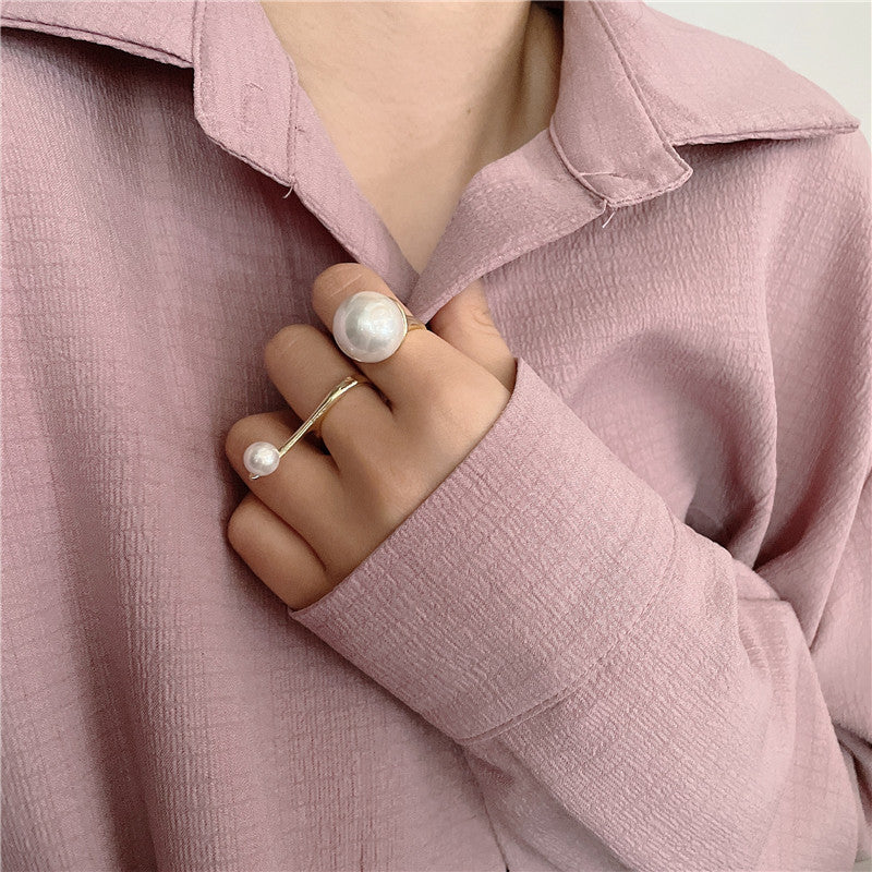 Double Pearl Bead Ring