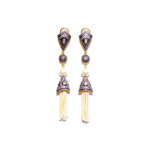 Baroque Ruby Statement Earrings
