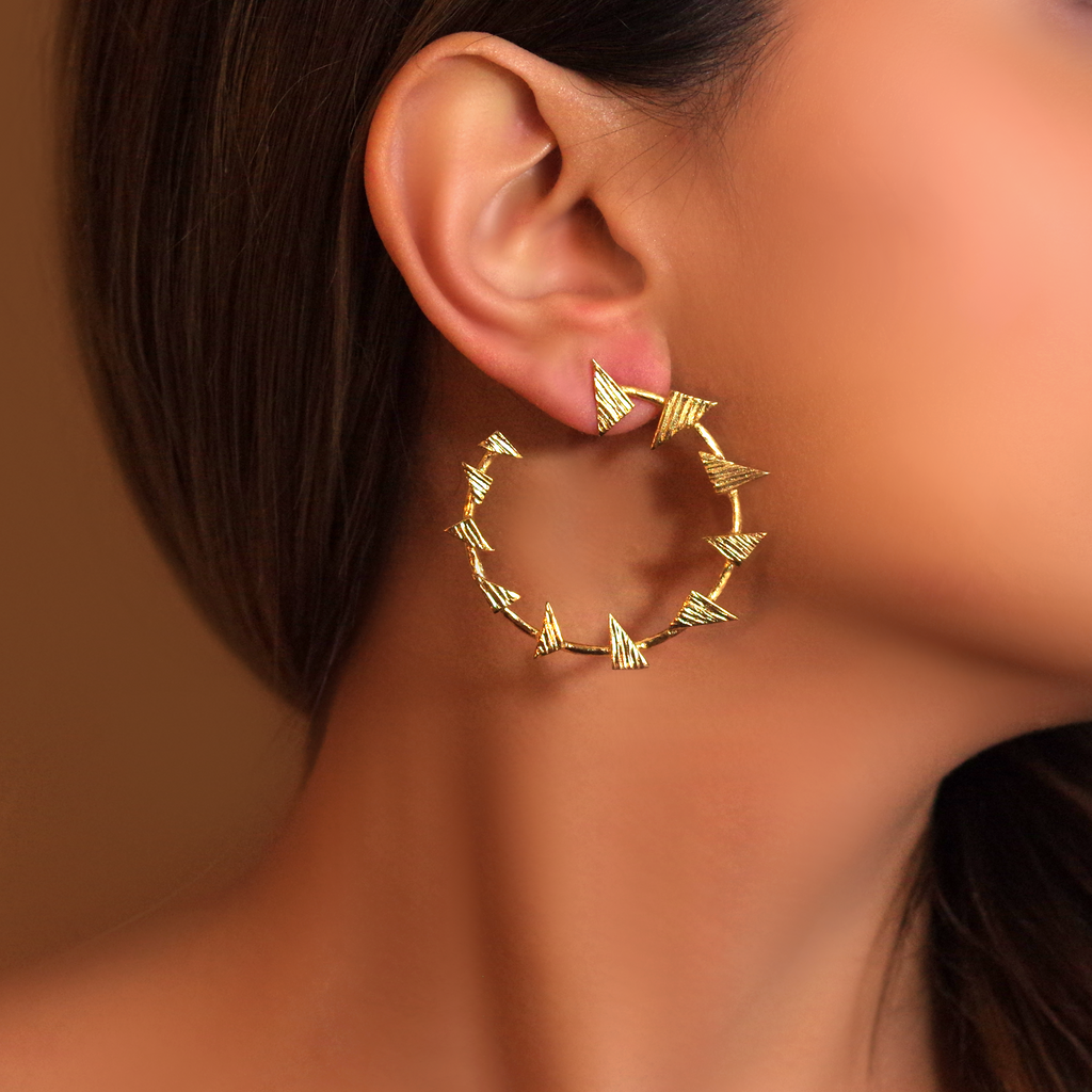 Gold Tribal Earrings