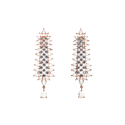 Pearl Accented Bloom Drop Earrings