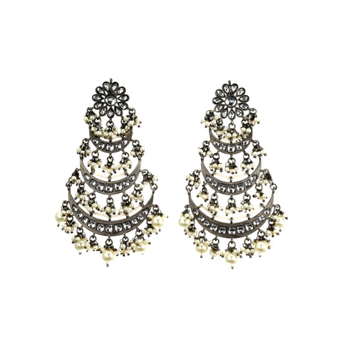 Pearl Accented Bloom Drop Earrings