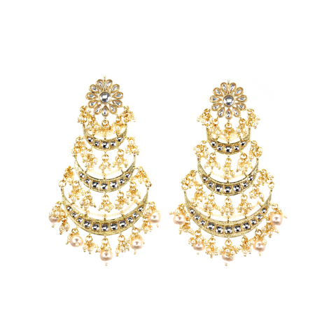 Pearl Accented Bloom Drop Earrings