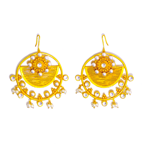 Baroque Ruby Statement Earrings