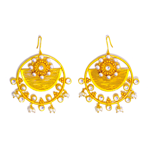 Jhumka Gold Plated Statement Earrings