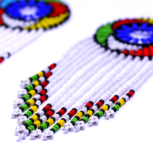 Tribal White Earrings