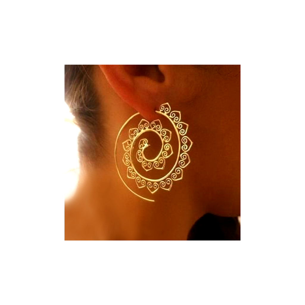 Gold Tribal Earrings