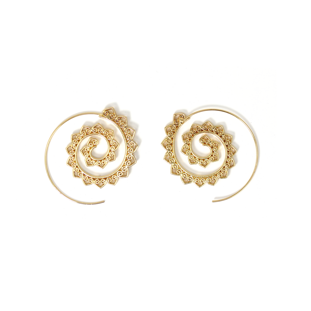 Gold Tribal Earrings