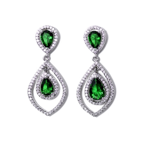 Emerald Green Fluid Earrings