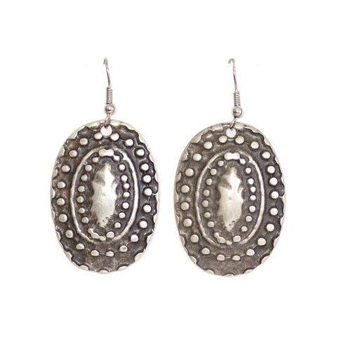 Shimmer Silver Statement Earrings