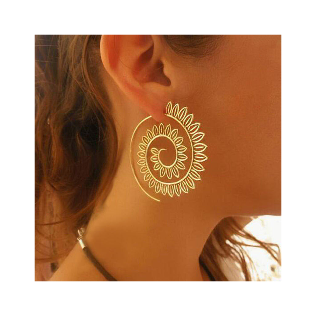 Gold Tribal Earrings
