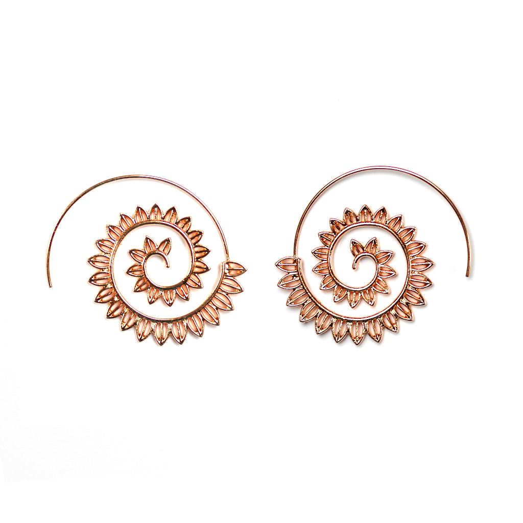 Rose Gold Tribal Earrings