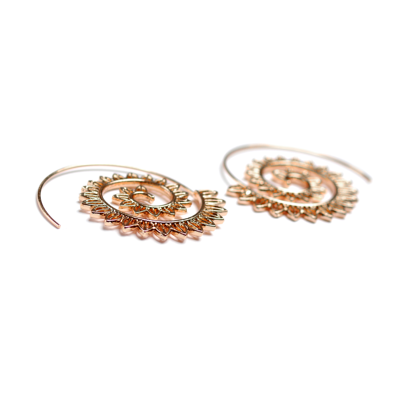 Rose Gold Tribal Earrings