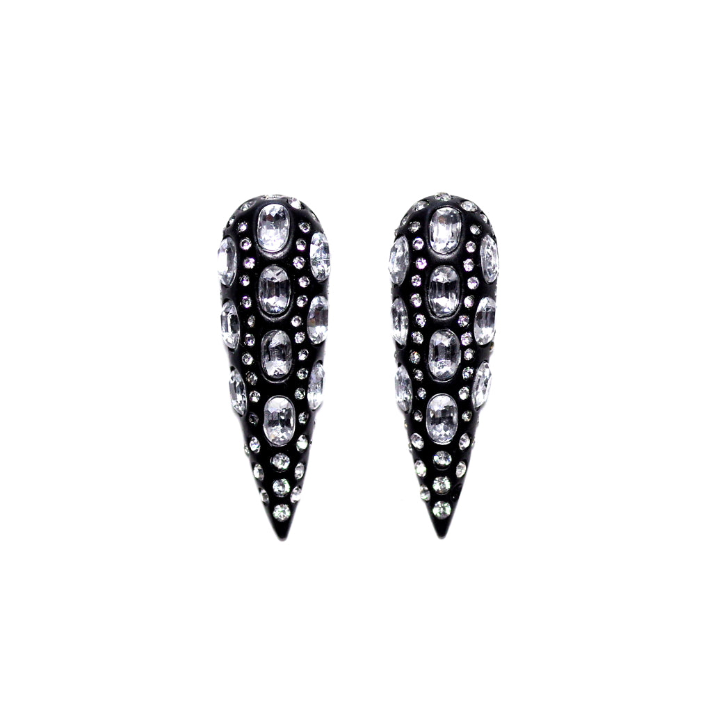 Black Tear Drop Earrings