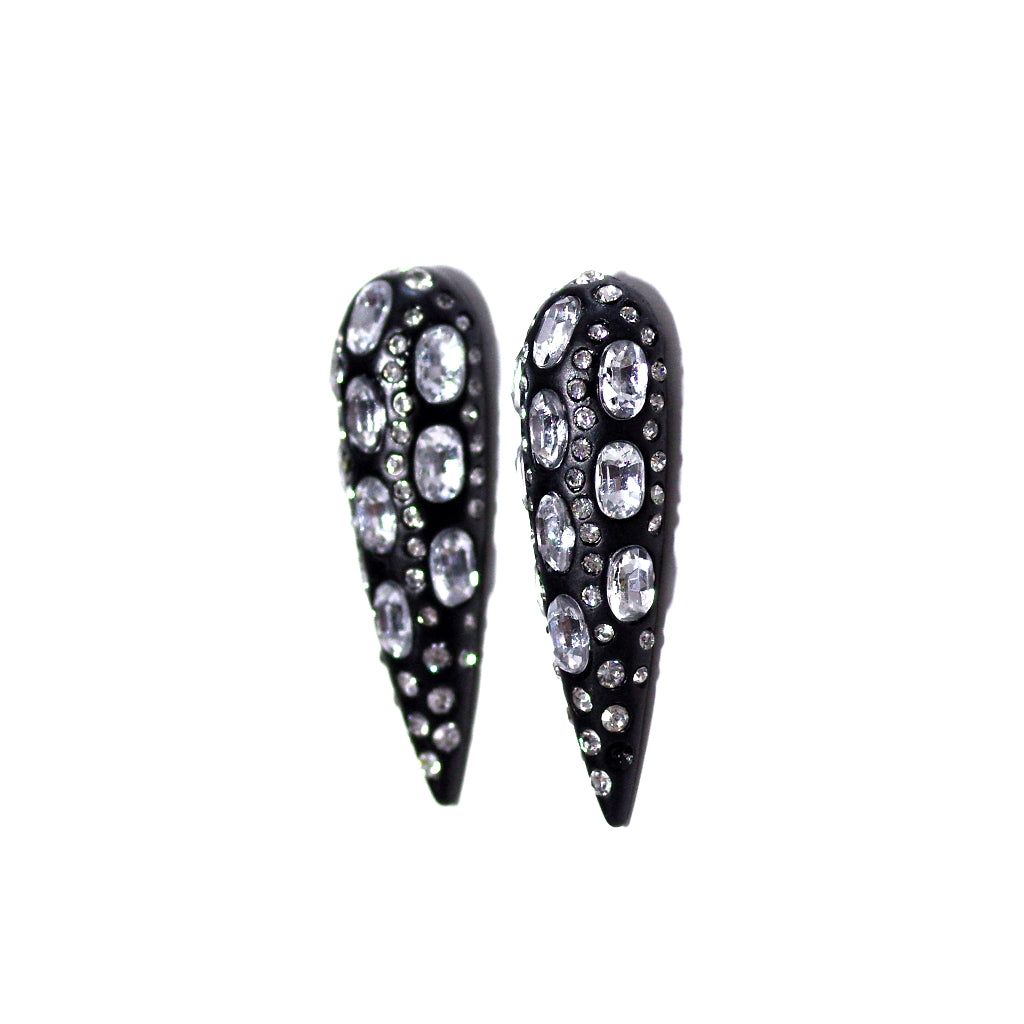 Black Tear Drop Earrings