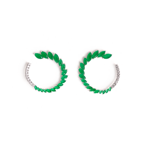 Lavish Green Diamante Adjustable Bracelet