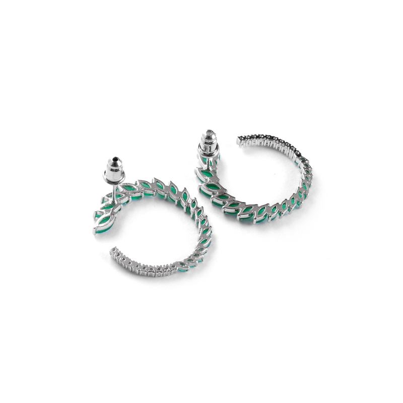 Green Hoop Earrings