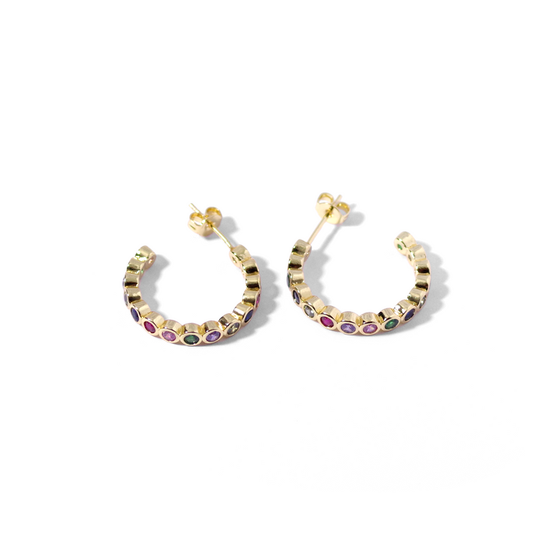 Gemstone Hoop Earrings