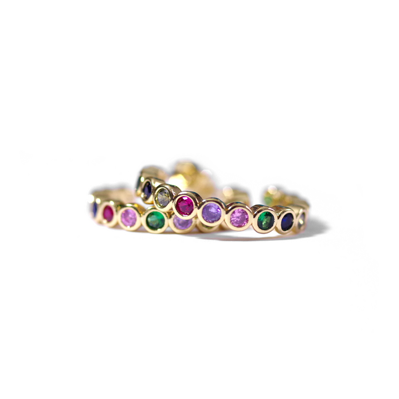 Gemstone Hoop Earrings