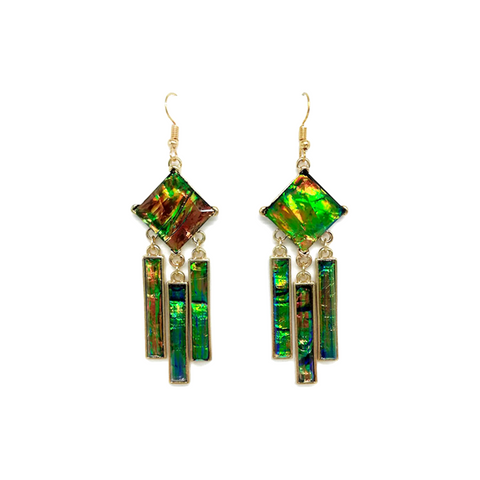 Emerald Green Triangle Stud Earrings
