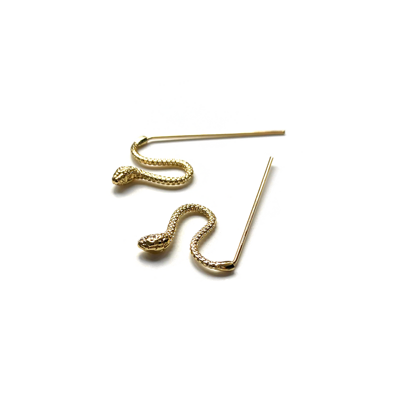Gold Snake Earrings