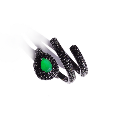 Emerald Green Triangle Stud Earrings